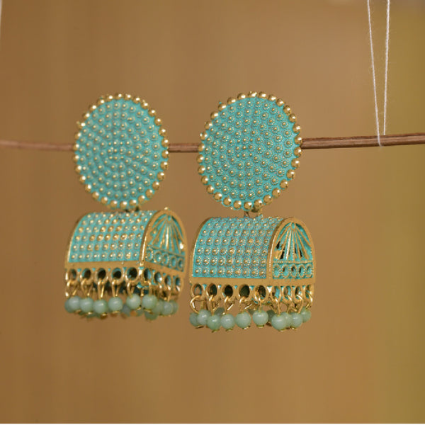 Aqua Blue Classic Jhumkas Earrings