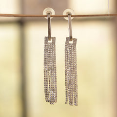 Silver Plated Tassel drop earrings