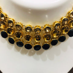 Black Gold-Plated Embellished Jewellery Set