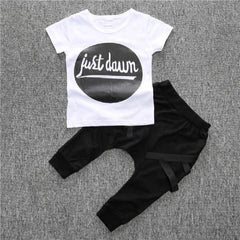 Half Sleeves Text Printed Tee With Harem Pants From 3 Months-3 Years