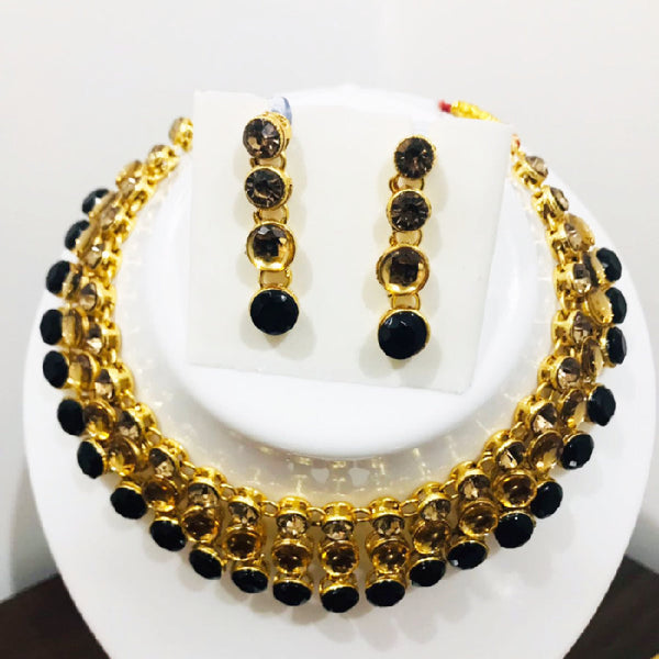 Black Gold-Plated Embellished Jewellery Set