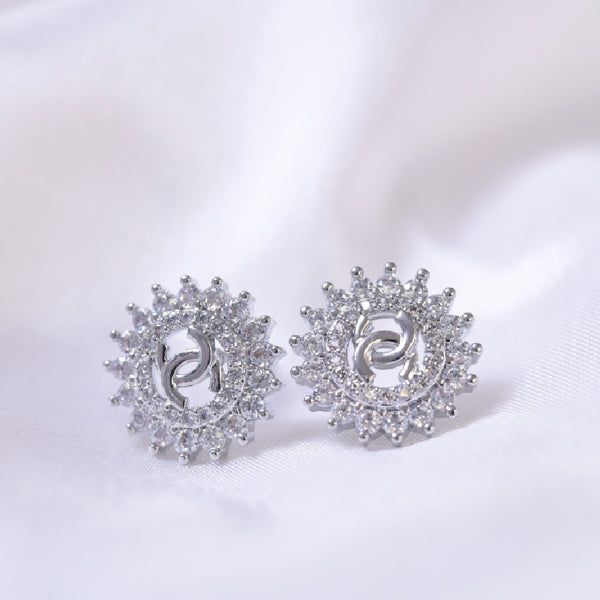 Silver plated Double C luxury style earrings