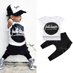 Half Sleeves Text Printed Tee With Harem Pants From 3 Months-3 Years