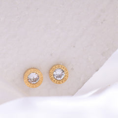 Gold BVLGARI Circle stud earrings