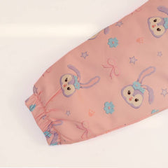 Pink Full Sleeves Overall Printed Rabbit Ears Hooded Jacket From 9 Months-5 Years