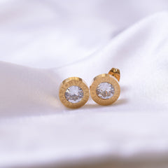 Gold BVLGARI Circle stud earrings