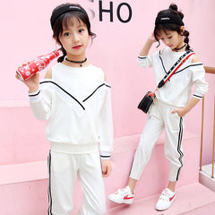 Full Sleeves Cold Shoulder Track Suit Set For Girls From 2-5 Years