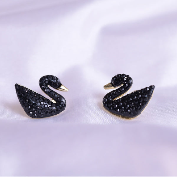 Black Contemporary Studs Earrings