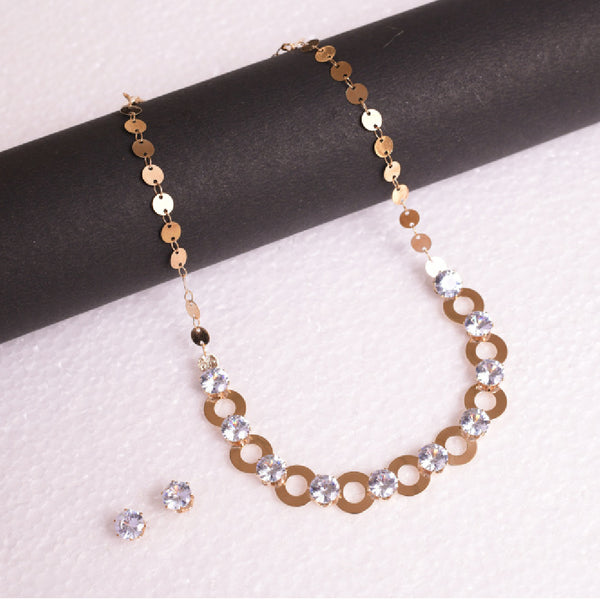 Rose Gold-Plated Choker Necklace Set