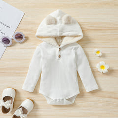 Full Sleeves Hooded Sweatshirt Style Onesie From 3 Months-2 Years