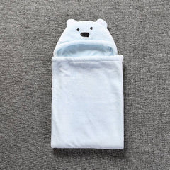 Hugging Bear Design Poncho Wrap Bathrobe Free Size Blanket