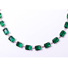 Green Silver-Plated Handcrafted Jewellery Set