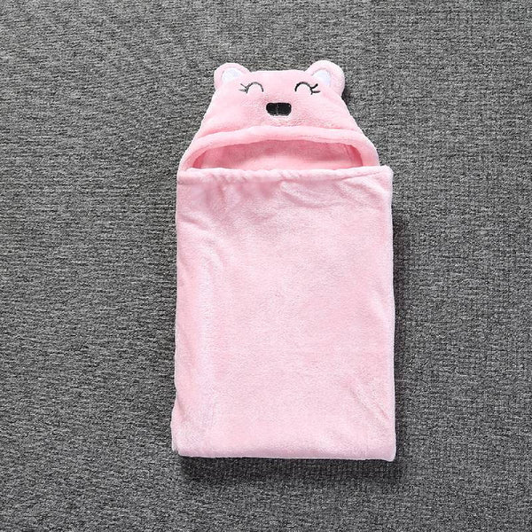 Hugging Bear Design Poncho Wrap Bathrobe Free Size Blanket