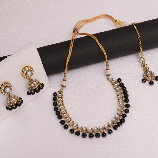 Black Gold-Plated Traditional Jewellery Set