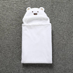 Hugging Bear Design Poncho Wrap Bathrobe Free Size Blanket