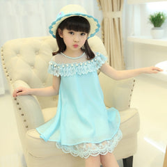 Sleeveless Party Wear Prom Pearl Net Embellished Dress From 3-9 Years