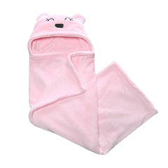 Hugging Bear Design Poncho Wrap Bathrobe Free Size Blanket