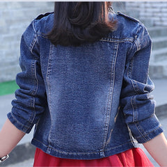 Red Sleeveless Bow Belted Dress With Denim Jacket From 3 - 9 Years