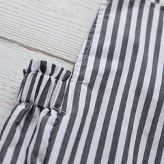 Black Striped Sleeveless Spring Fall Short Romper From New born-18 Months