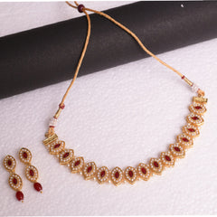 Red Gold-Plated Traditional Jewellery Set