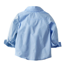 Blue Full Sleeves Shirt With Denim Jeans, Suspenders & Bow Tie From 3 - 7 Years