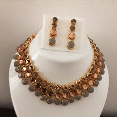 Grey Gold-Plated Embellished Jewellery Set