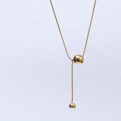 Gold Ball Pendant Clavicle Chain Necklace