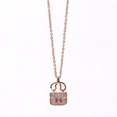 Rose gold Plated Luxury H letter Bag pendant with chain