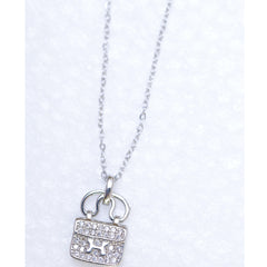 Silver Plated Luxury H letter Bag pendant with chain