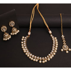 White Gold-Plated Traditional Jewellery Set