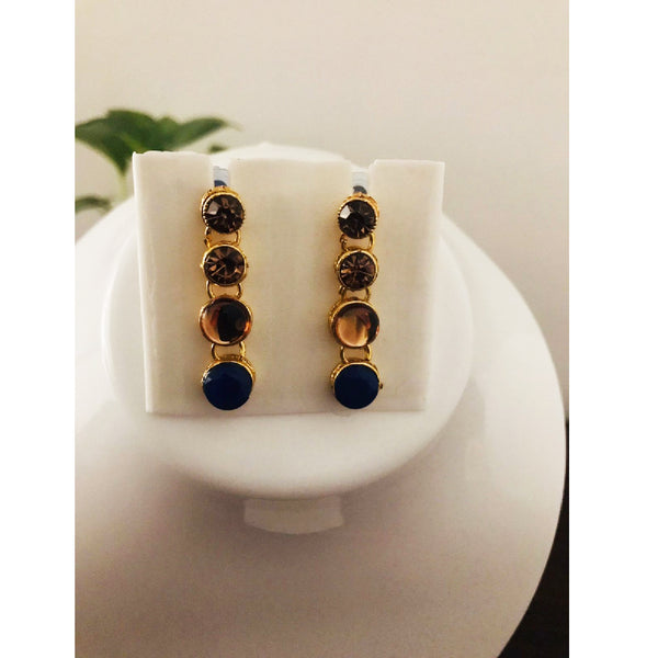 Blue Gold-Plated Embellished Jewellery Set