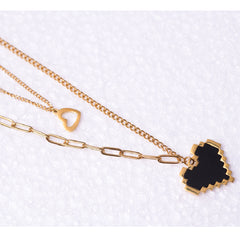 Gold Heart charm layered necklace