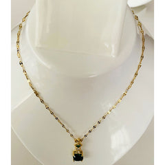 Green Gold Plated Emerald Necklace