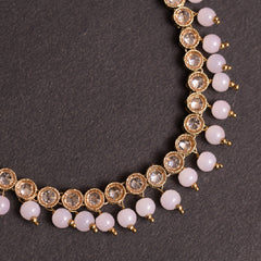 Light Pink Gold-Plated Traditional Jewellery Set