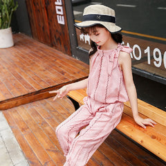 Pink Cute Sleeveless Fashion Top & Pant Set From 3-9 Years