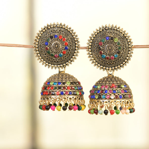 Multicolour Dome Shaped Jhumkas Earrings