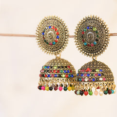 Multicolour Dome Shaped Jhumkas Earrings