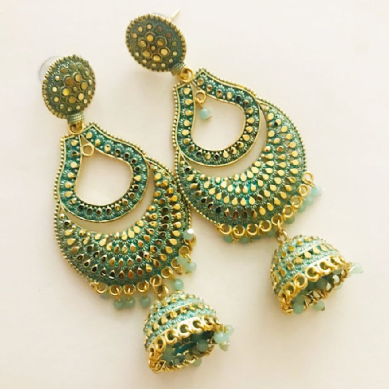 Buy Rich & Famous Party Wear Green Color Jhumka Earring for Women And Girl  Online at Best Prices in India - JioMart.
