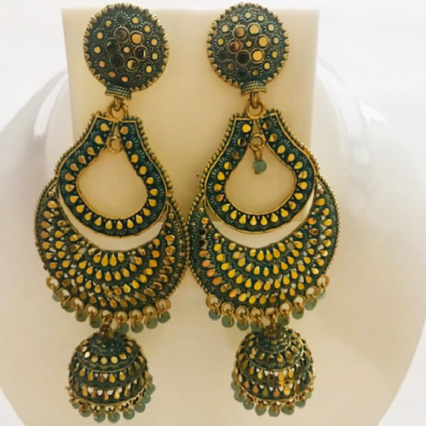 Sea-Green Contemporary Chandbalis