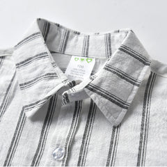 White Base Half Sleeves Striped Shirt With Bow Tie From 9 Months-6 Years