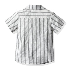 White Base Half Sleeves Striped Shirt With Bow Tie From 9 Months-6 Years