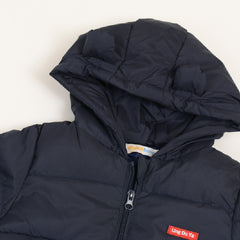 Full Sleeves Solid Padded Ear Hooded Jacket From 9 Months-5 Years